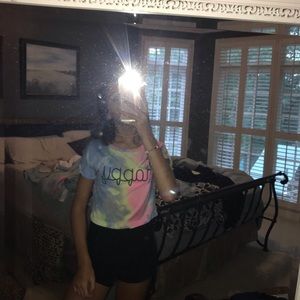 Water color croped shirt.